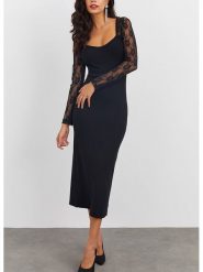 LA Angels Sukienka w kolorze czarnym rozmiar: XL. Czarne sukienki LA Angels, xl, bez wzorów, z koronki, bez kołnierzyka, bez ramiączek, maxi. Za 126.99 zł.