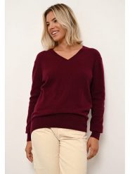 Just Cashmere Kaszmirowy sweter "Nora" w kolorze bordowym rozmiar: L. Czerwone swetry Just Cashmere, l, bez wzorów, z kaszmiru, bez ramiączek. Za 367.22 zł.