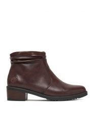 Rieker Botki CEO-Y0551-25 Brązowy. Brązowe botki Rieker, bez wzorów, ze skóry, bez obcasa, na słupku, bez zapięcia. Za 349.99 zł.