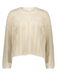 Vila Sweter w kolorze beżowym rozmiar: S. Brązowe swetry Vila, s, bez wzorów, ze splotem, bez ramiączek. Za 83.22 zł.