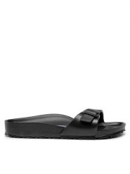 Birkenstock Klapki Madrit EVA 0128163 Czarny. Czarne klapki Birkenstock, bez wzorów, z syntetyku, bez obcasa. Za 209.99 zł.