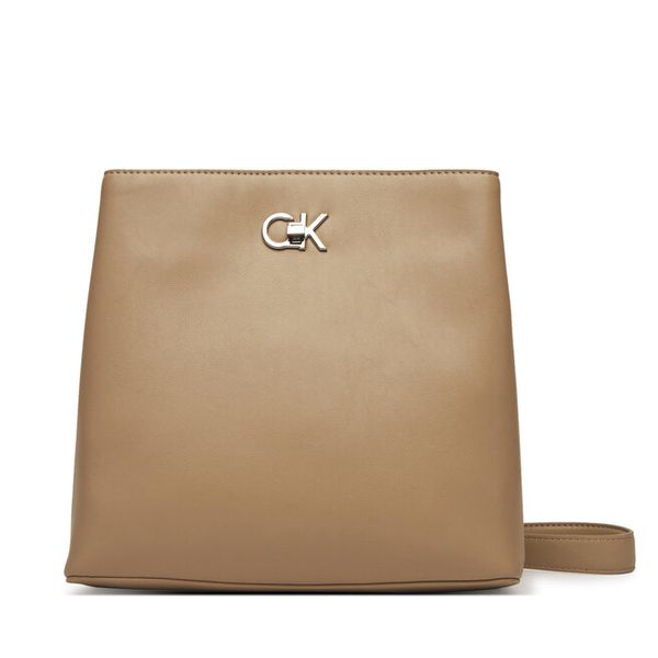 Torebka Calvin Klein. Brązowe listonoszki Calvin Klein, bez wzorów, bez dodatków. Za 329.99 zł.