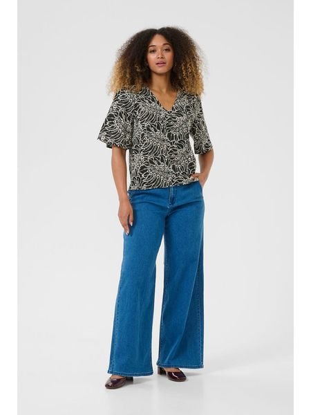 Cream Bluzka w kolorze czarno-białym rozmiar: 36. Czarne bluzki Cream, bez wzorów, z bawełny, bez kołnierzyka, bez ramiączek. Za 126.99 zł.