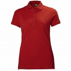 Damska koszulka polo Helly Hansen crew pique 2. Czerwone koszulki polo Helly Hansen, xs, bez wzorów, bez kołnierzyka, bez ramiączek. Za 226.50 zł.