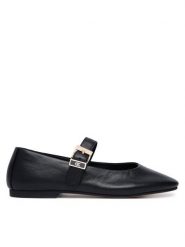 Tommy Hilfiger Baleriny Buckle Leather Ballerina FW0FW09684 Czarny. Czarne baleriny TOMMY HILFIGER, bez wzorów, ze skóry, bez obcasa. Za 529.99 zł.