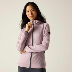 Damska bluza z kapturem i rozciągliwym zamkiem błyskawicznym Ferna Marl Midlayer. Czerwone bluzy Regatta, bez wzorów, z materiału, z kapturem. Za 279.99 zł.