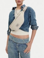 Guess Jeans Torebka CWBEO-GUESS-B-017-09 Écru. Białe torebki klasyczne Guess Jeans, z aplikacjami, z jeansu, bez dodatków. Za 99.99 zł.