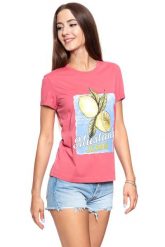 MUSTANG T SHIRT DAMSKI Alina C Print 1009413 8271. Różowe t-shirty Mustang, s, bez wzorów, bez kołnierzyka, bez ramiączek. W wyprzedaży za 39.99 zł.