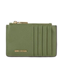 Etui na karty kredytowe Gino Rossi. Zielone portfele Gino Rossi, bez wzorów. Za 49.99 zł.