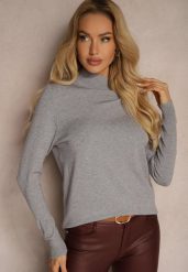 Szary Casualowy Golf Arlotta. Szare golfy Renee, s, bez wzorów, bez ramiączek. Za 44.99 zł.