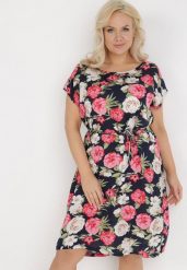 Granatowa Sukienka Endiore. Czerwone sukienki Born2be, na randkę, na lato, plus size, z aplikacjami, z tkaniny, bez kołnierzyka, plus size, bez ramiączek, midi. Za 34.99 zł.