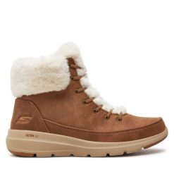 Botki Skechers. Brązowe botki Skechers, bez wzorów, bez obcasa, na płaskiej podeszwie, bez zapięcia. Za 359.99 zł.
