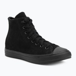 Trampki Converse Chuck Taylor All Star Hi Suede Faux Fur. Czarne trampki Converse, bez wzorów, bez zapięcia. Za 259.99 zł.