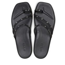 Japonki Crocs. Czarne klapki Crocs, bez wzorów, bez obcasa. Za 189.99 zł.