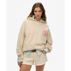 Damska bluza oversize z kapturem Superdry Lo-fi Outdoor. Szare bluzy sportowe Superdry, na zimę, l, bez wzorów, z kapturem. Za 375.50 zł.