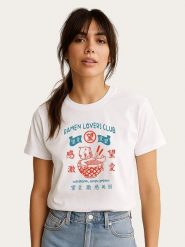 WOOOP Koszulka "Torc Ramen Lovers Club" w kolorze białym rozmiar: M. Białe bluzki Wooop, m, bez wzorów, z bawełny, bez kołnierzyka, bez ramiączek. Za 56.99 zł.