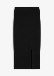 Spódnica ołówkowa z cienkiej dzianiny z miękkiej mieszanki wiskozy. Czarne spódnice bonprix, bez wzorów, z dzianiny, eleganckie, ołówkowe. Za 117.99 zł.