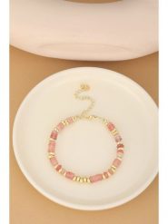 Atelier MIU Pozłacana bransoletka z agatem rozmiar: onesize. Różowe bransoletki Atelier MIU, z agatem, pozłacane. Za 39.99 zł.