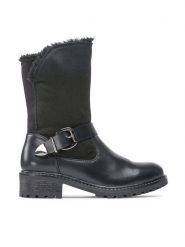 Clara Barson Botki WSX158-01 Czarny. Czarne botki Clara Barson, bez wzorów, z materiału, bez obcasa, na płaskiej podeszwie, bez zapięcia. Za 169.99 zł.