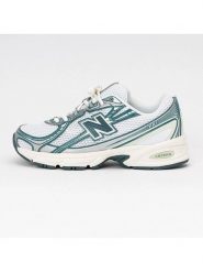 New Balance Sneakersy "740" w kolorze biało-turkusowym rozmiar: 38,5. Białe trampki New Balance, bez wzorów, bez zapięcia. Za 484.31 zł.