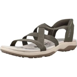 Sandały SKECHERS 163460S Zielony. Zielone sandały Skechers, bez wzorów, z materiału, bez obcasa, bez zapięcia. Za 279.99 zł.