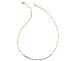 Naszyjnik z żółtego złota z brylantami - 43 cm - 0,36 ct - próba 585. Żółte naszyjniki Apart, z brylantem, złote. Za 13,590.00 zł.
