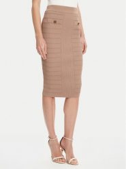 Guess Spódnica ołówkowa W5YD66 Z0130 Brązowy Slim Fit. Brązowe spódnice Guess, m, z aplikacjami, z wiskozy, ołówkowe. Za 269.99 zł.