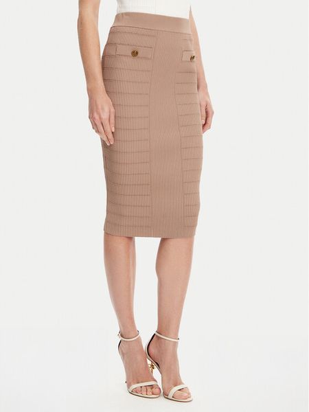 Guess Spódnica ołówkowa W5YD66 Z0130 Brązowy Slim Fit. Brązowe spódnice Guess, xxl, z aplikacjami, z wiskozy, ołówkowe. Za 269.99 zł.