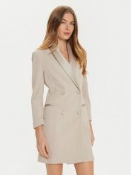Imperial Sukienka koktajlowa AFAXIAW Beżowy Slim Fit. Brązowe sukienki Imperial, s, bez wzorów, z syntetyku, wizytowe, bez kołnierzyka, bez ramiączek. Za 209.99 zł.