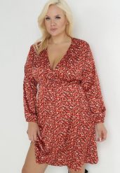 Czerwona Sukienka Kopertowa z Gumką w Pasie Lizo. Czerwone sukienki Born2be, na co dzień, s, bez wzorów, z jeansu, eleganckie, bez kołnierzyka, bez ramiączek, mini, kopertowe. Za 64.99 zł.