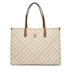 Torebka Tommy Hilfiger. Brązowe shopper TOMMY HILFIGER, bez wzorów, bez dodatków. Za 749.99 zł.