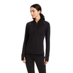 Damska bluza jeździecka 1/2 z zamkiem błyskawicznym Ariat Venture. Czarne bluzy sportowe Ariat, l, bez wzorów, z polaru, bez kaptura. Za 547.00 zł.