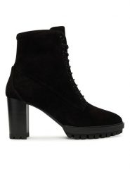 HÖGL Botki 0-187832-01000 Czarny. Czarne botki Högl, bez wzorów, ze skóry, bez obcasa, na słupku, bez zapięcia. Za 899.99 zł.