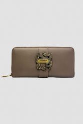 JUST CAVALLI Damski portfel w kolorze taupe Iconic Snakes - Style 15. Brązowe portfele Just Cavalli, bez wzorów, ze skóry ekologicznej. W wyprzedaży za 379.99 zł.