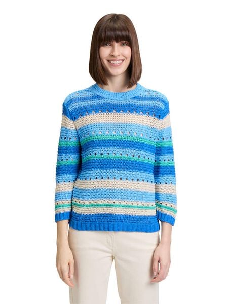 Betty Barclay Sweter w kolorze niebiesko-białym rozmiar: 44. Niebieskie swetry Betty Barclay, bez wzorów, bez ramiączek. Za 139.95 zł.