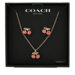 Zestaw naszyjnik i kolczyki Coach. Żółte naszyjniki Coach, złote. Za 599.99 zł.