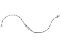 Bransoletka z białego złota z brylantami - 18 cm - 0,11 ct - próba 585. Białe bransoletki Apart, z brylantem, złote. Za 7,190.00 zł.