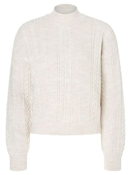More & More Sweter w kolorze kremowym rozmiar: 34. Brązowe swetry More & More, bez wzorów, ze splotem, bez ramiączek. Za 113.99 zł.