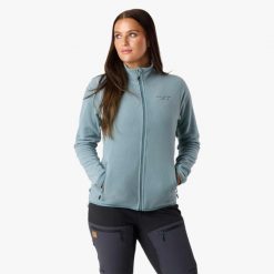 Bluza Polarowa Rozpinana Wędrówki Kobieta Stryn Elastyczny W Cztery Strony. Niebieskie bluzy SWEDEMOUNT, m, bez wzorów, z materiału, bez kaptura. Za 169.99 zł.