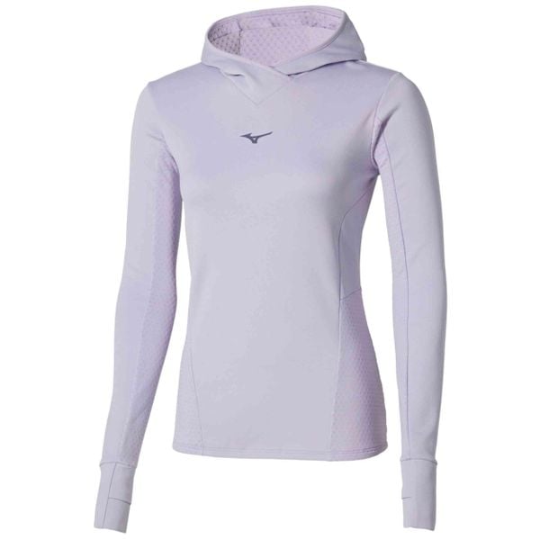 Bluza do biegania damska Mizuno Active Warm Hooded. Niebieskie bluzy Mizuno, l, bez wzorów, z elastanu, bez kaptura. Za 139.99 zł.