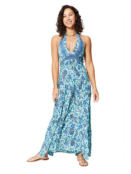 Ipanima Sukienka w kolorze turkusowym rozmiar: 34-40. Niebieskie sukienki Ipanima, bez wzorów, klasyczne, z asymetrycznym kołnierzem, bez ramiączek, maxi, asymetryczne. Za 74.81 zł.