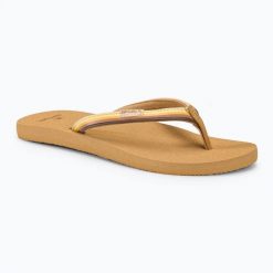 Japonki damskie Rip Curl Freedom Bloom Open Toe. Brązowe klapki Rip Curl, bez wzorów, z materiału, z otwartym noskiem, bez obcasa. Za 109.99 zł.
