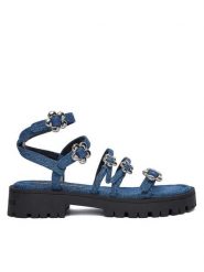 Marc Jacobs Sandały 2P5FSA001F15 Niebieski. Niebieskie sandały Marc Jacobs, bez wzorów, z materiału, bez obcasa, na płaskiej podeszwie, bez zapięcia. Za 1,239.00 zł.