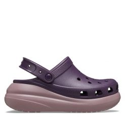 Klapki Crocs. Fioletowe klapki Crocs, bez wzorów, bez obcasa. Za 319.99 zł.