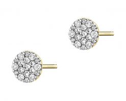 Kolczyki z żółtego złota z brylantami - 0,48 ct - próba 585. Żółte kolczyki Apart, z brylantem, złote. W wyprzedaży za 4,193.00 zł.