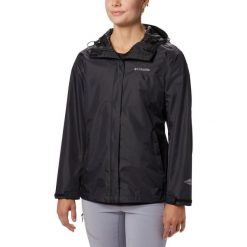 Płaszcz przeciwdeszczowy damski Columbia Arcadia II. Czarne kurtki sportowe Columbia, xs, bez wzorów, z meshu, bez kaptura, trekkingowe. Za 429.00 zł.