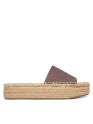 Calvin Klein Espadryle Flatf Espa Mule Nub Mg HW0HW02890 Brązowy. Brązowe espadryle Calvin Klein, bez wzorów, z nubiku, bez obcasa, bez zapięcia. Za 449.99 zł.