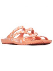 Crocs Klapki "Kadee II" w kolorze brzoskwiniowym rozmiar: 41/42. Pomarańczowe klapki Crocs, bez wzorów, z otwartym noskiem, bez obcasa. Za 127.05 zł.