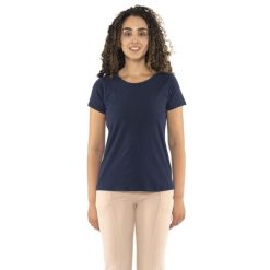 Koszulka z bawełna na co dzień na siłownię. Niebieskie bluzki LEONE 1947 APPAREL, bez wzorów, z bawełny, sportowe, bez kołnierzyka, bez ramiączek. W wyprzedaży za 44.86 zł.