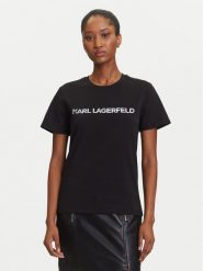 KARL LAGERFELD T-Shirt A3W17102 Czarny Regular Fit. Czarne t-shirty KARL LAGERFELD, xl, bez wzorów, z bawełny, bez kołnierzyka, bez ramiączek. Za 389.99 zł.